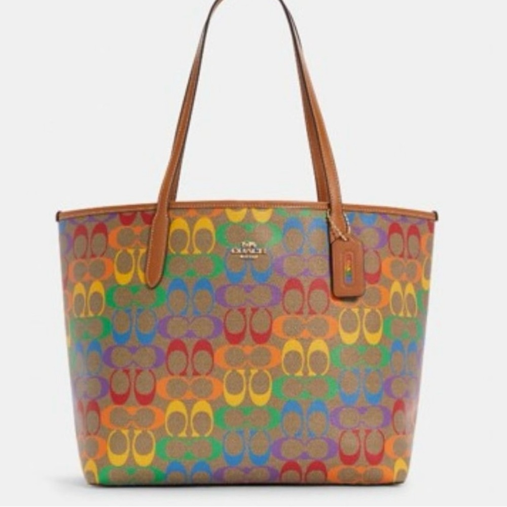 Coach pride tote bag
